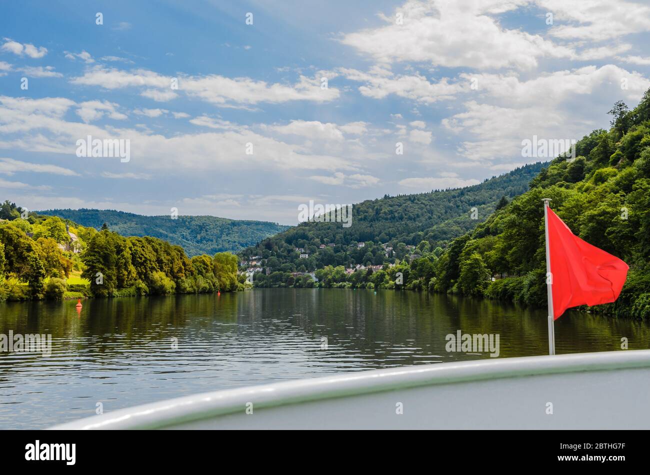 Paysage vert dans la vallée du Neckar, Bade-Wurtemberg, Allemagne Banque D'Images