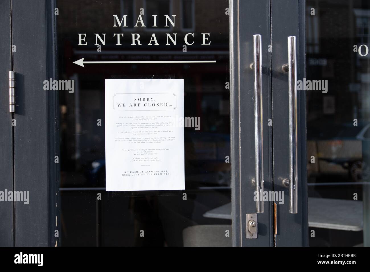 Les cafés britanniques ferment sous le coronavirus covid-19 alors que le gouvernement dit qu'ils doivent fermer Banque D'Images