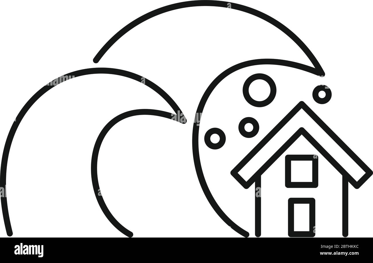 Icône tsunami nature. Contour nature tsunami vector icône pour la conception de sites Web isolé sur fond blanc Illustration de Vecteur