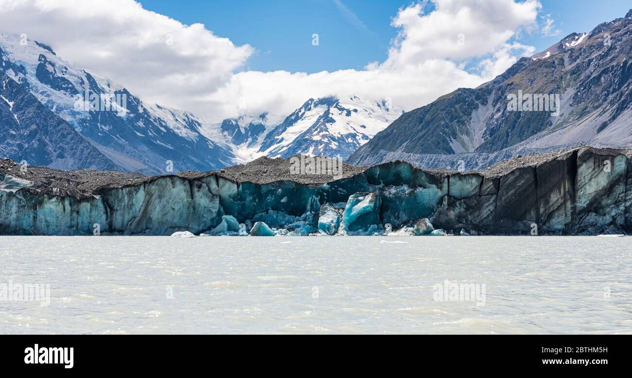 Lac glaciaire Tasman dans le parc national Aoraki Mount Cook, Canterbury, Nouvelle-Zélande Banque D'Images
