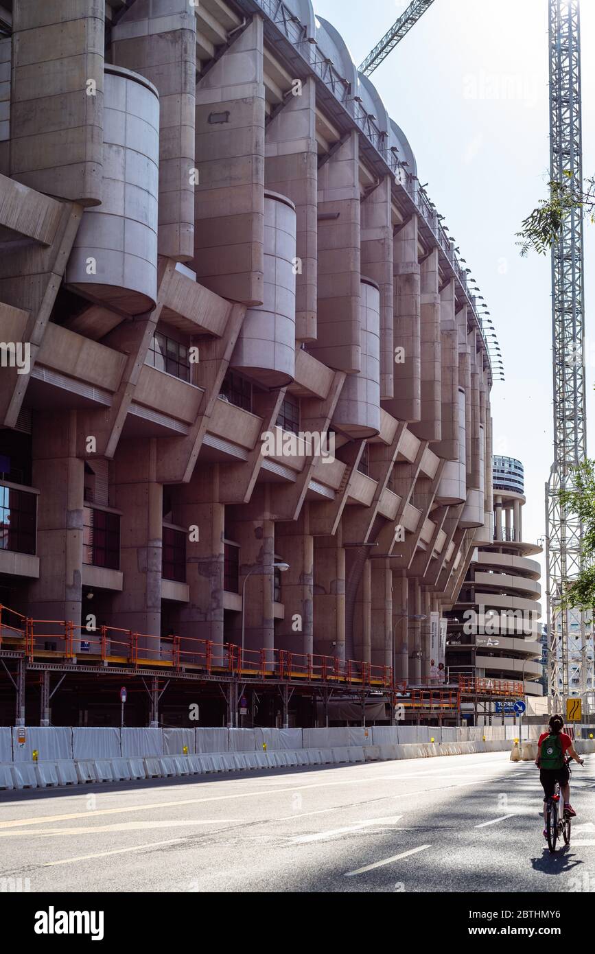 Madrid, Espagne - 24 mai 2020 : travaux de rénovation au stade Santiago Bernabeu. C'est le siège du club de football du Real Madrid Banque D'Images