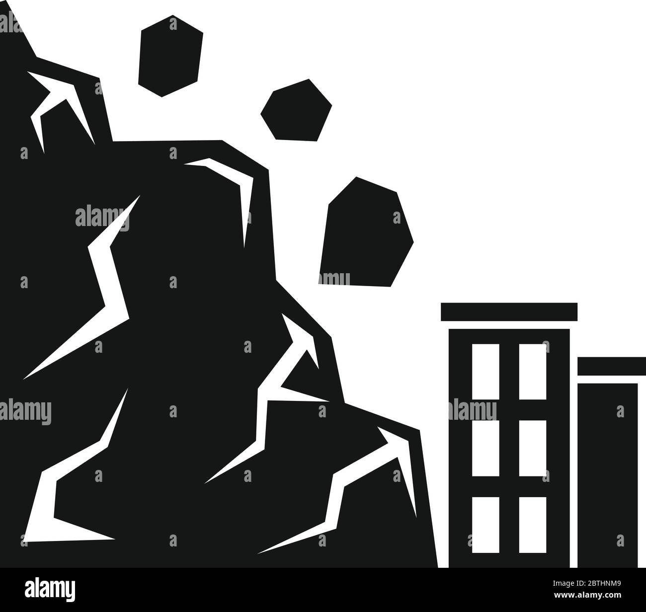 Icône de glissement de terrain. Illustration simple de l'icône de vecteur de glissement de terrain pour la conception de sites Web isolée sur fond blanc Illustration de Vecteur