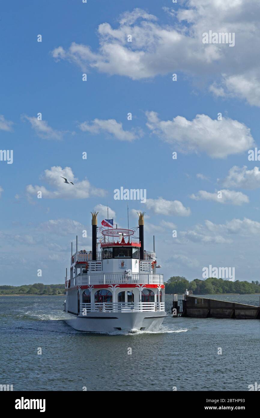 Excursion bateau Schlei Princess, Maasholm, Mer Baltique Fiord Schlei, Schleswig-Holstein, Allemagne Banque D'Images