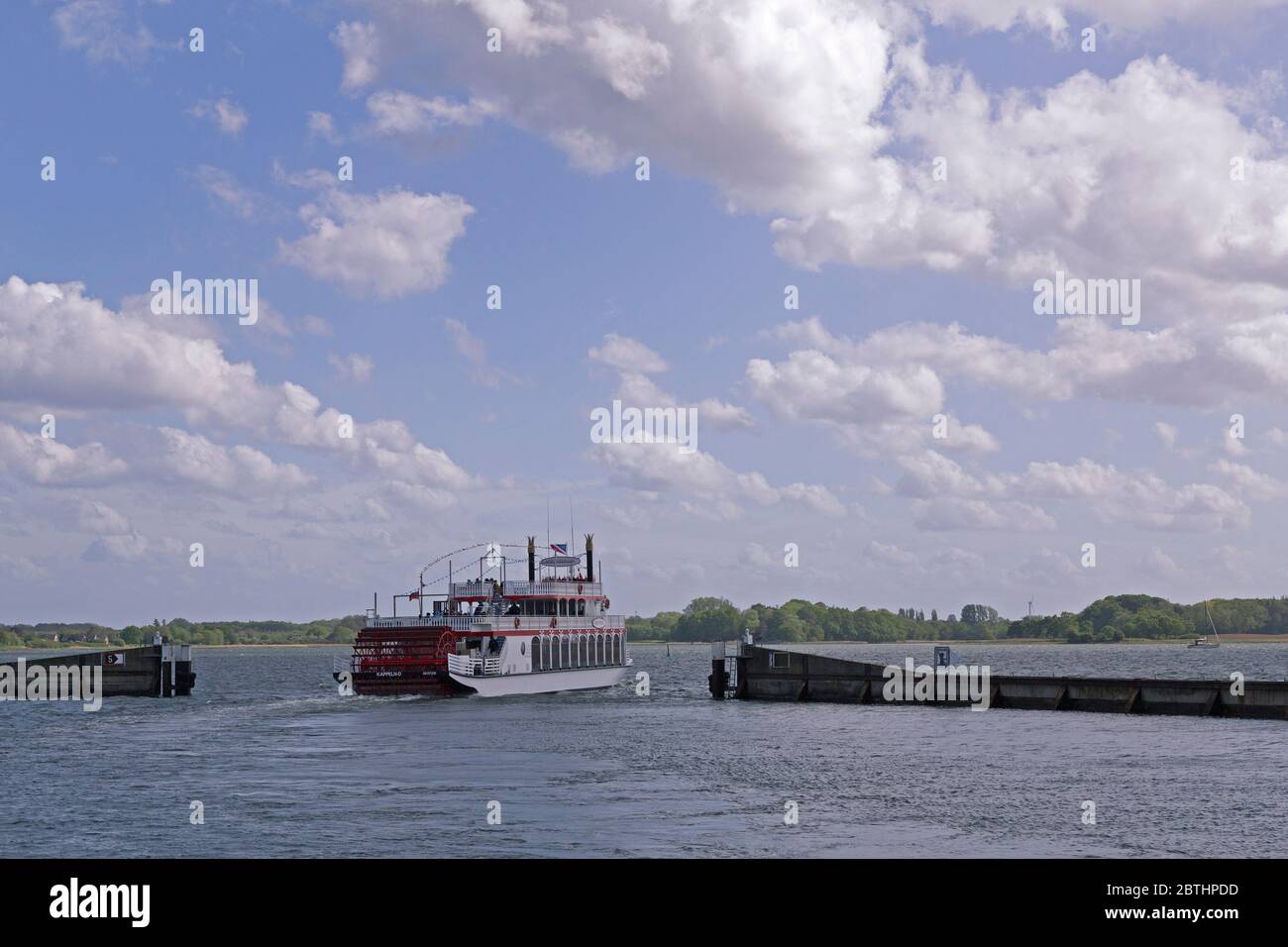 Excursion bateau Schlei Princess, Maasholm, Mer Baltique Fiord Schlei, Schleswig-Holstein, Allemagne Banque D'Images