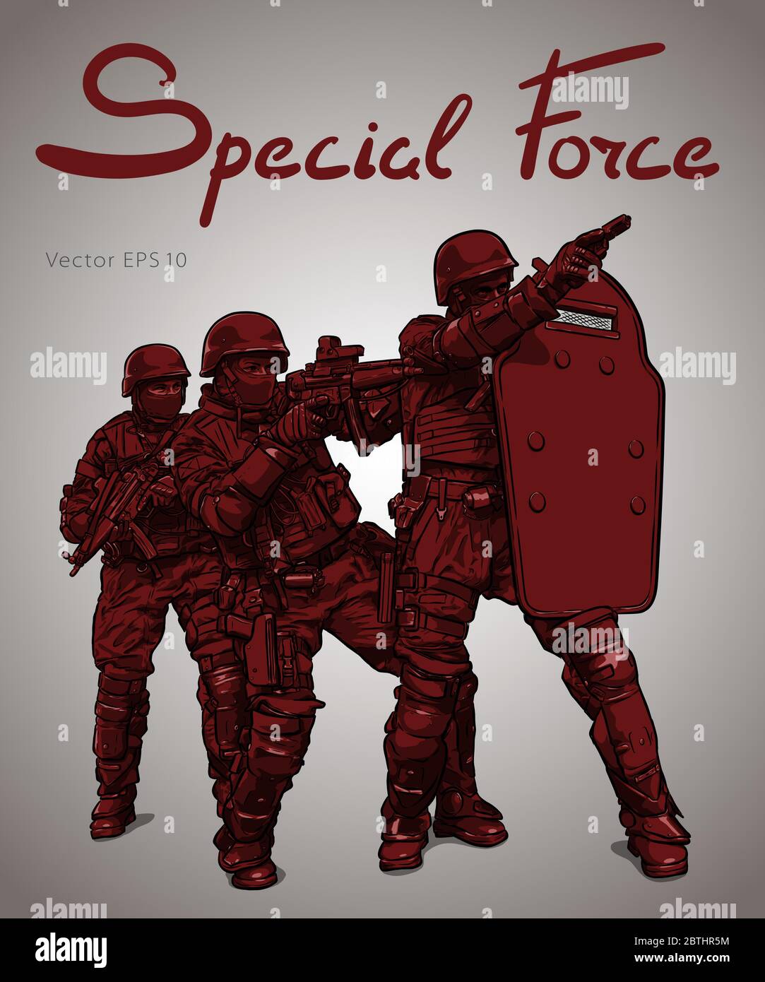 Les forces de police. L'opération de lutte contre la terreur Dessin vectoriel Illustration de Vecteur