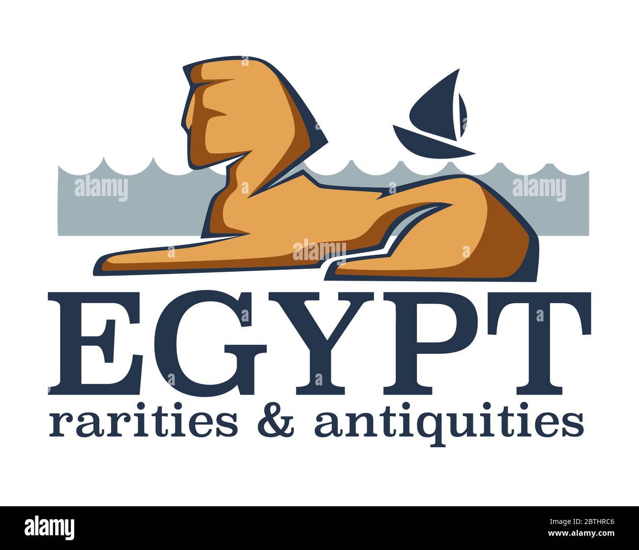 Egypte races et antiquités, restes de construction de sphinx Illustration de Vecteur