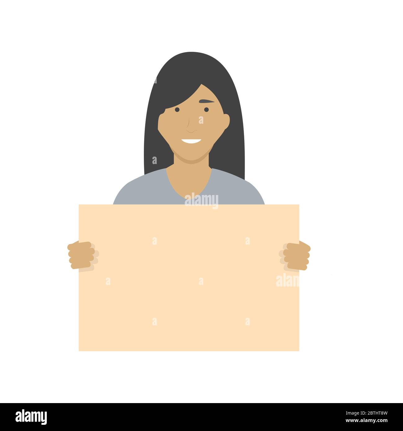 Fille portant une bannière vide Illustration de Vecteur