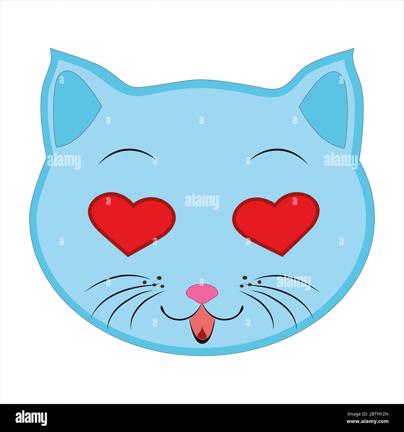 Dessin Plat D Un Chat Un Emoji Signes Et Symboles Du Chat Coeur Yeux Icone Illustration Photo Stock Alamy