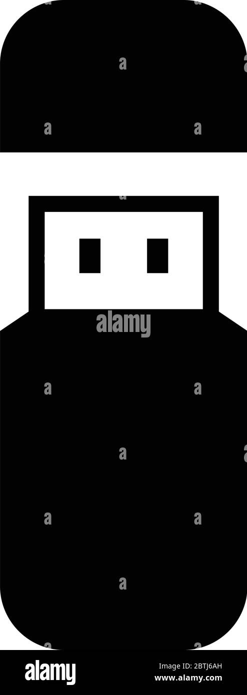 Illustration vectorielle de l'icône de la clé USB isolée sur blanc Illustration de Vecteur