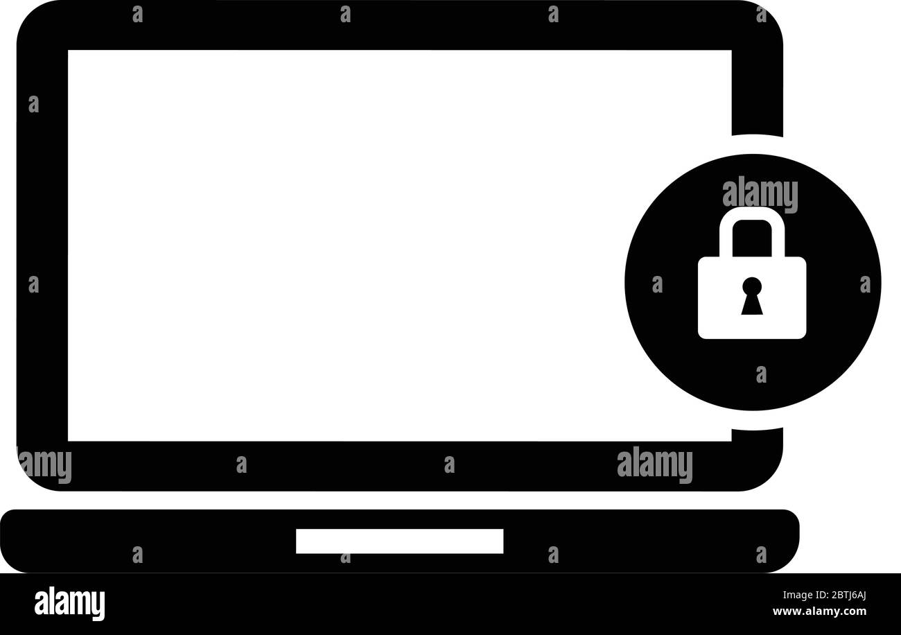 Illustration du vecteur de concept de sécurité informatique isolée sur blanc Illustration de Vecteur
