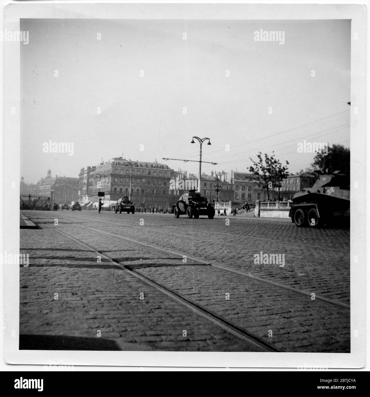Photographies illustrant des activités militaires en France, mai - juin 1940. On y a inclus des photographies de Rommel, Guderian, Dreuz, Bottcher, général italien Garaboldi, Lucie Rommel, des photos de Rommel avec Hitler. Photographies de matériel et de troupes arrivant et en action, de la collection personnelle de Rommel. Banque D'Images