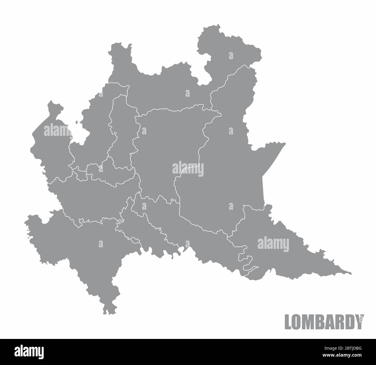 Carte de la région Lombardie Illustration de Vecteur