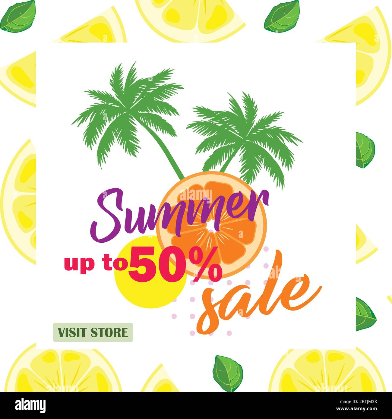 Modèle vectoriel élégant Instagram après remise d'été, prix bas. Illustration vectorielle d'été lumineuse. Illustration de Vecteur