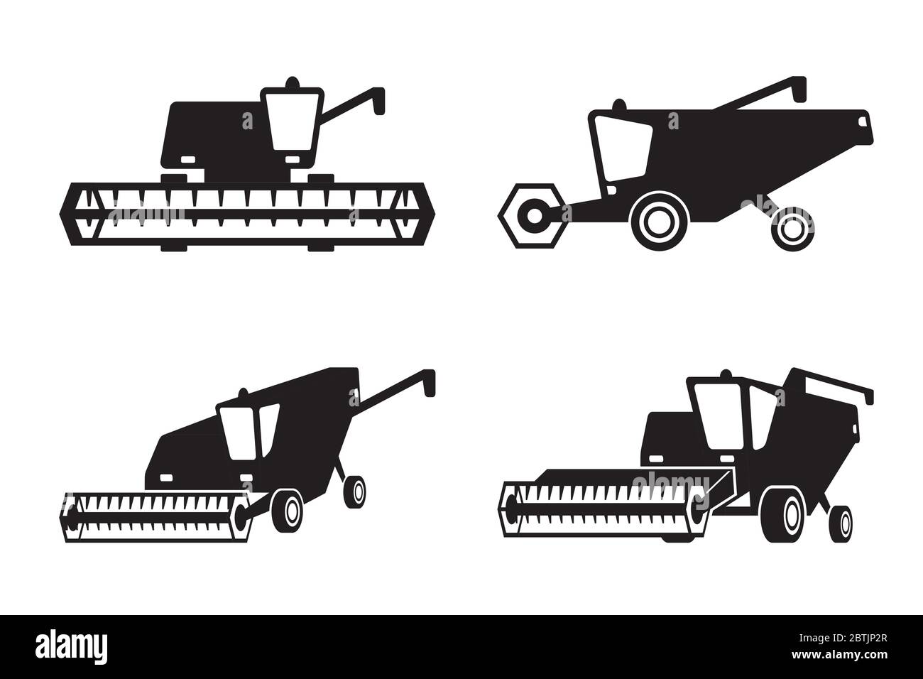 Moissonneuse-batteuse en perspective - illustration vectorielle Illustration de Vecteur