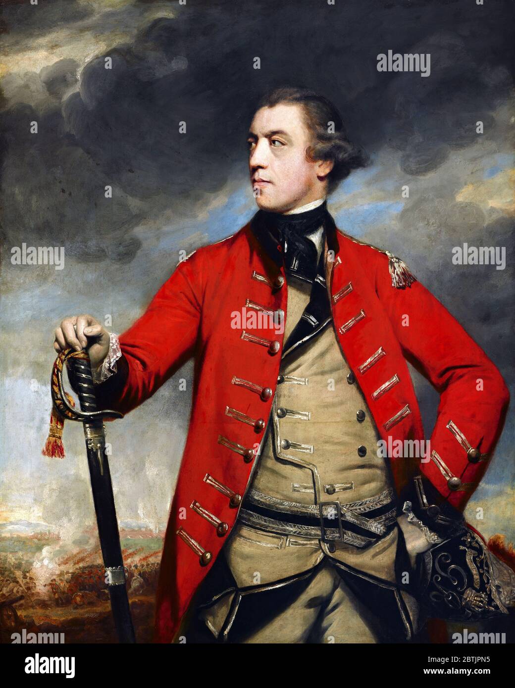 Général John Burgoyne (1722-1792), portrait de Joshua Reynolds, huile sur toile, vers 1766. Banque D'Images