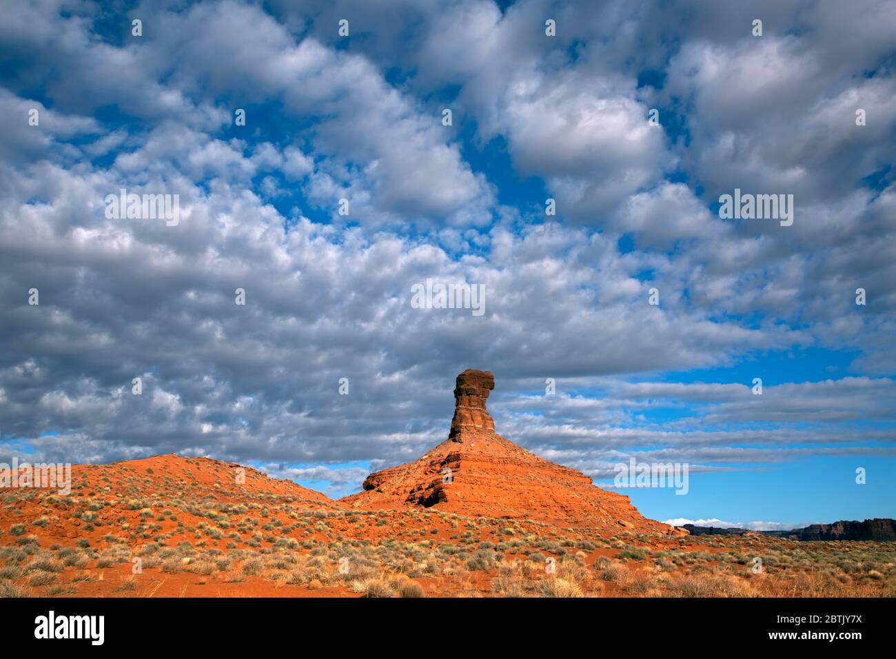 UT00700-00...UTAH - butte de grès rouge dans la vallée des dieux; une zone de préoccupation environnementale critique. Banque D'Images