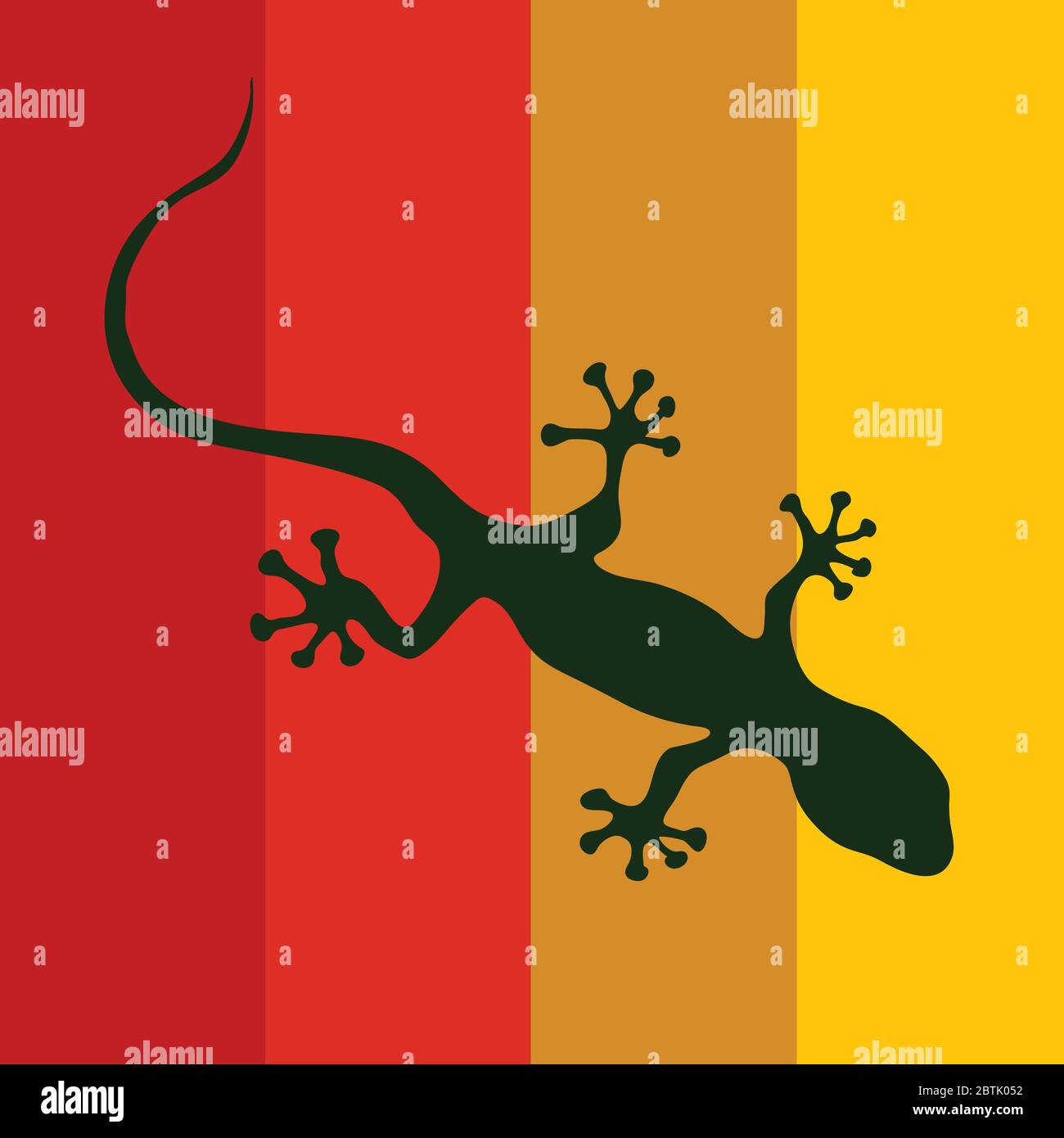 silhouette de salamander sur fond de couleur Illustration de Vecteur