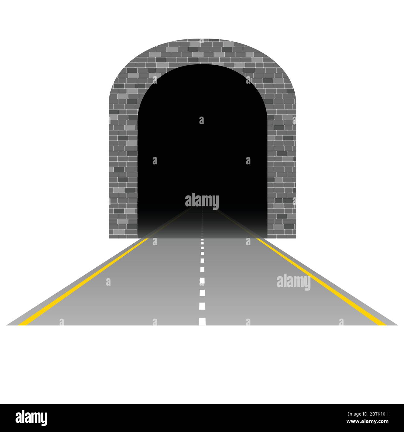 tunnel avec illustration de route une sur blanc Illustration de Vecteur