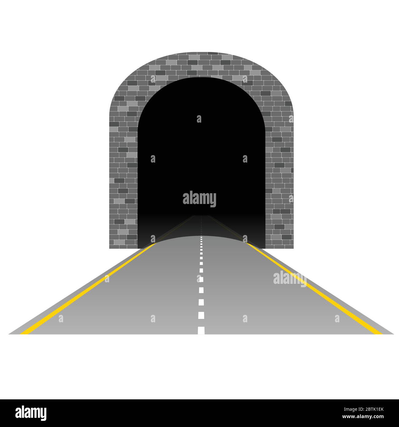 tunnel avec illustration de route 2 sur blanc Illustration de Vecteur