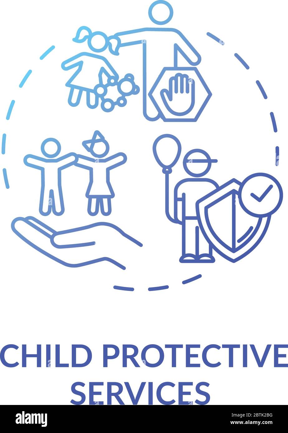Icône de concept de protection enfant Illustration de Vecteur