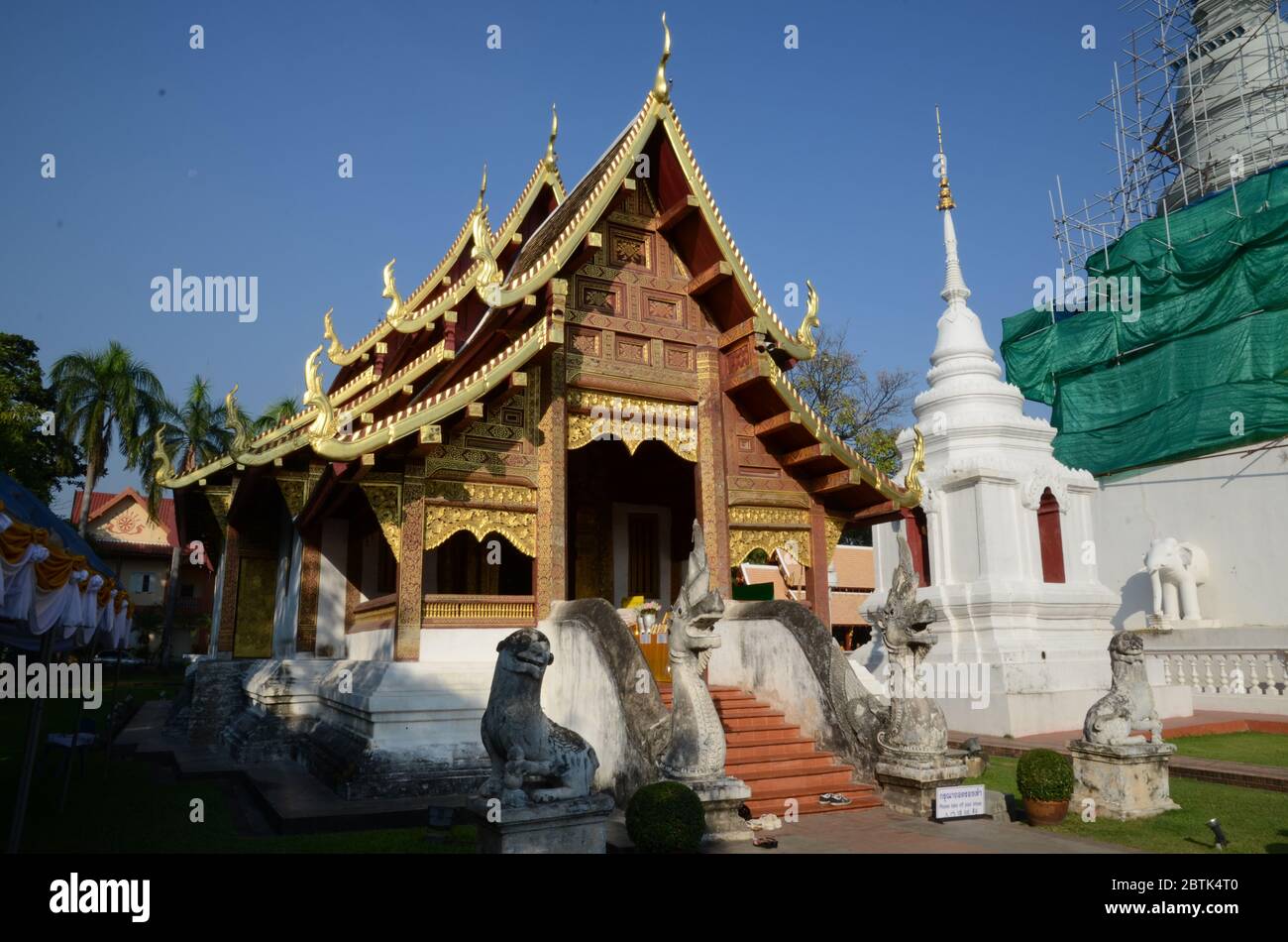 Viharn Lai Kham à Wat Phra Singh à Chiang Mai Banque D'Images