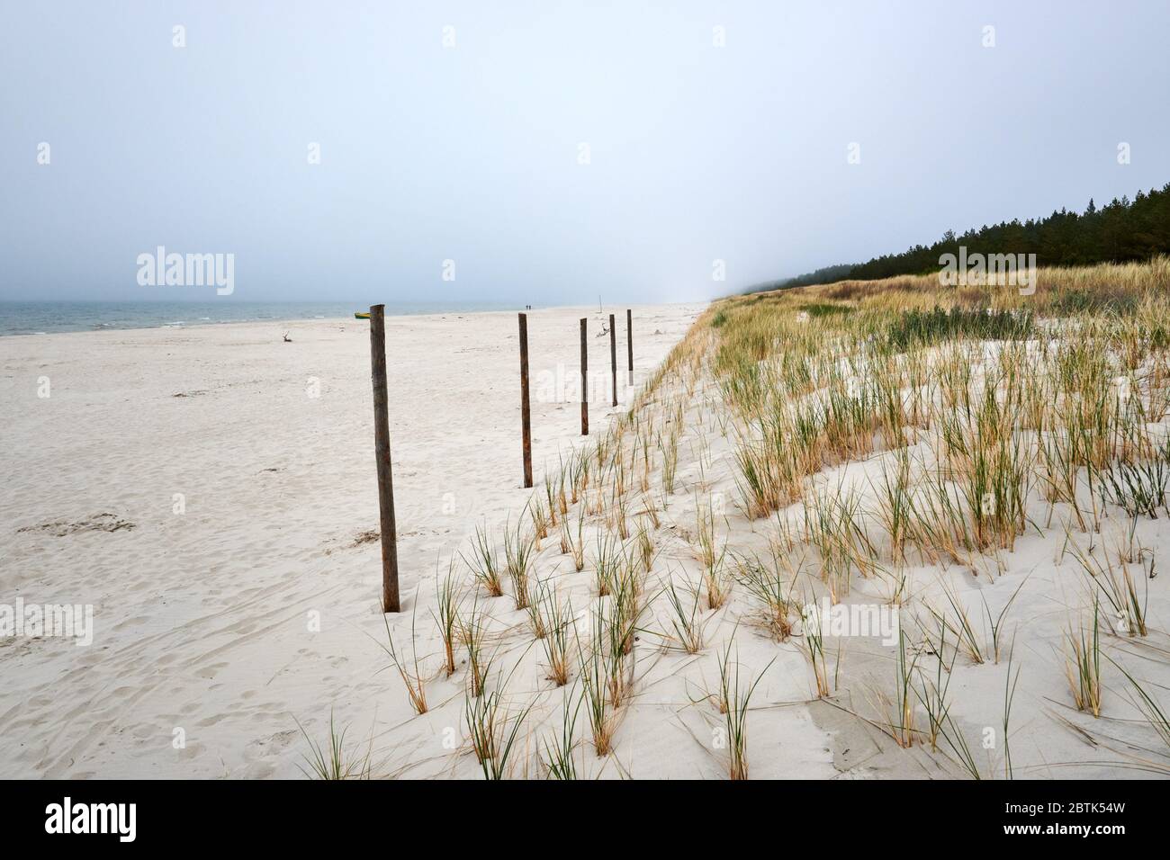 Dunes et plage de sable en Pologne sur la mer Baltique Banque D'Images