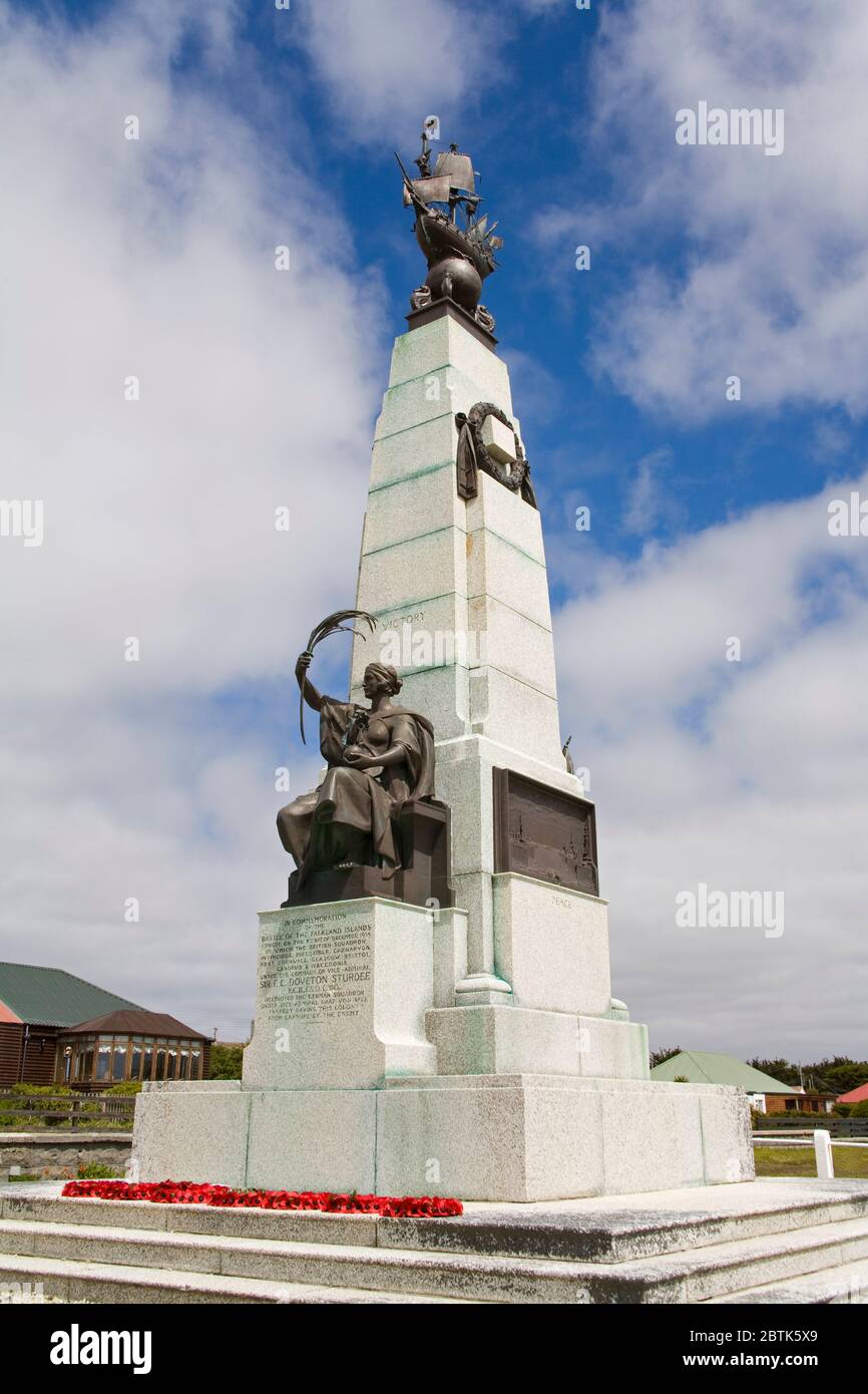 1914 bataille du mémorial des Malouines à Port Stanley, îles Falkland (Islas Malvinas), Royaume-Uni, Amérique du Sud Banque D'Images