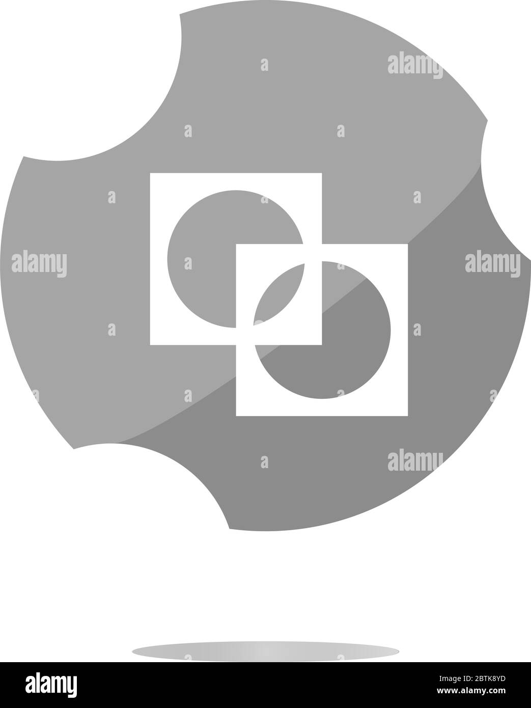 Icône Apps. abstract signe sur le bouton web isolated on white Banque D'Images