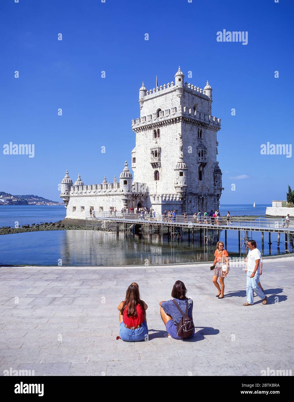 Tour Belém du XVIe siècle (Torre de Belem) sur les rives du Tage, quartier Belém, Lisbonne, Portugal Banque D'Images