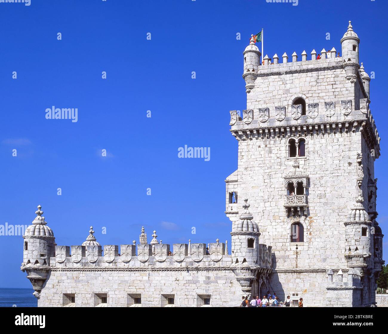 Tour Belém du XVIe siècle (Torre de Belem) sur les rives du Tage, Belém, Lisbonne, Portugal Banque D'Images