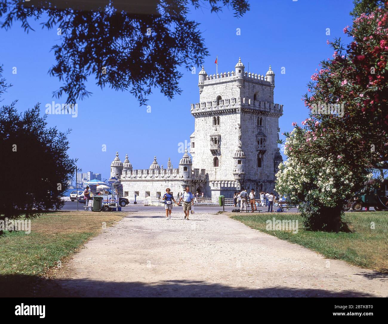 Tour Belém du XVIe siècle (Torre de Belem) sur les rives du Tage, Belém, Lisbonne, Portugal Banque D'Images