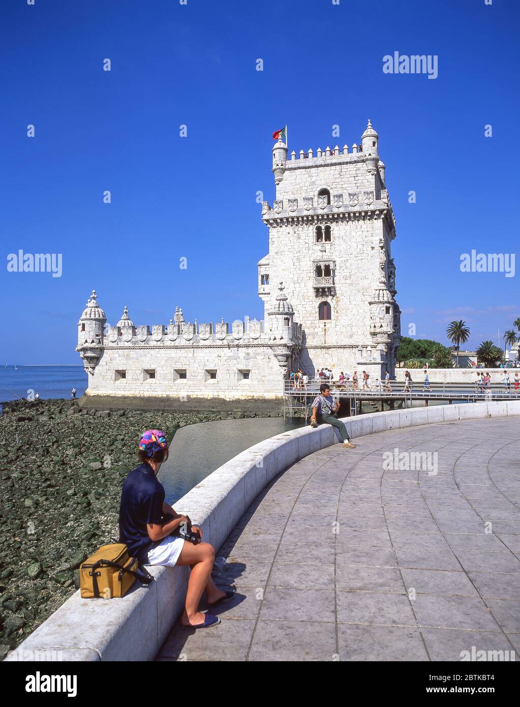 Tour Belém du XVIe siècle (Torre de Belem) sur les rives du Tage, quartier Belém, Lisbonne, Portugal Banque D'Images