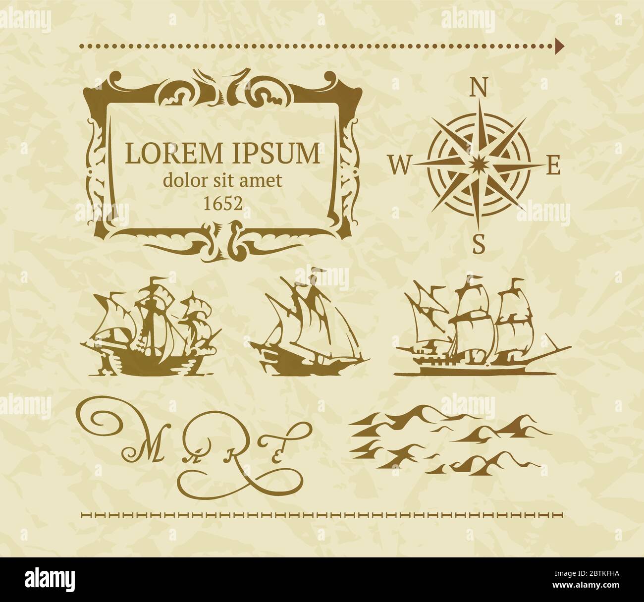 éléments de design pour carte vintage Illustration de Vecteur
