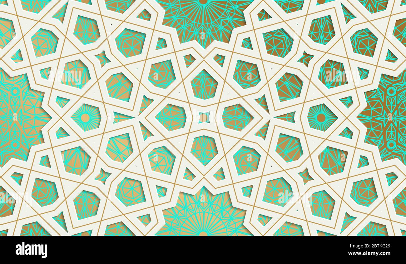 Lignes dorées à motif étoiles islamiques. Royal. Illustration vectorielle. Illustration de Vecteur