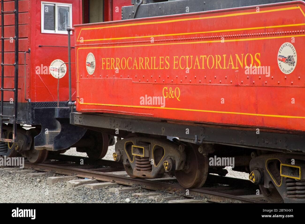 Train au Centro Civico dans la ville coloniale de Montecristi, région de Manta, Equateur, Amérique du Sud Banque D'Images