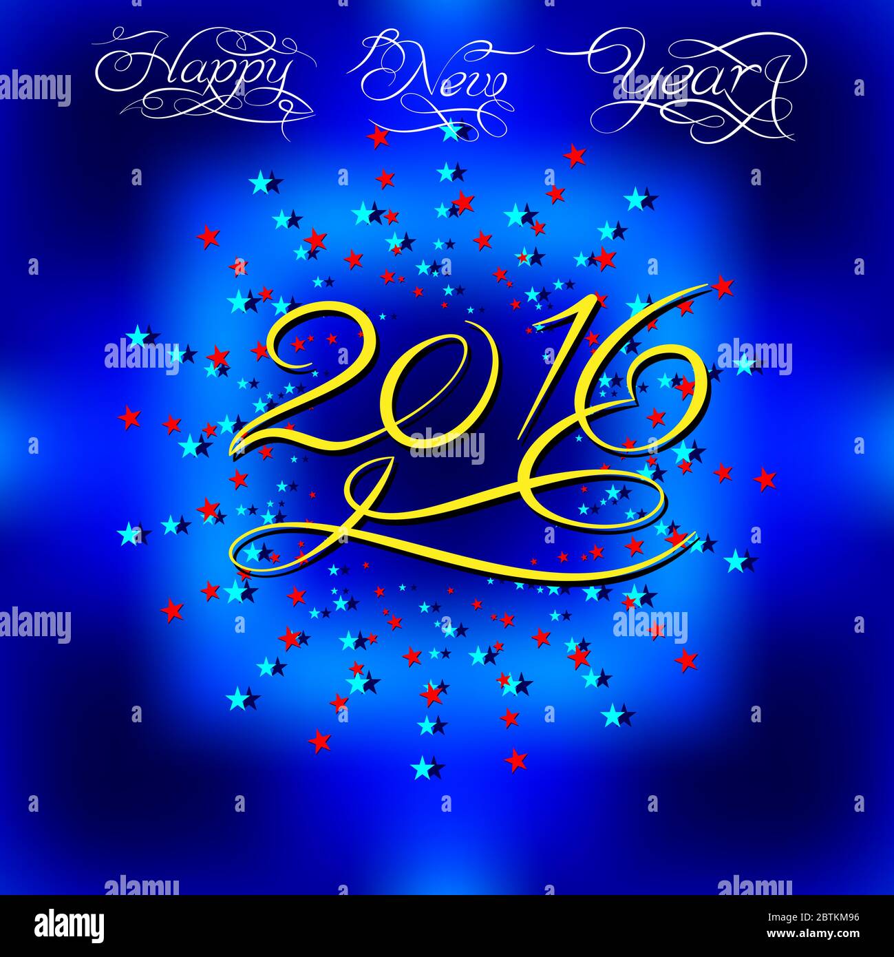 2016 nouvel an Calligraphie Design Vector Art Illustration de Vecteur