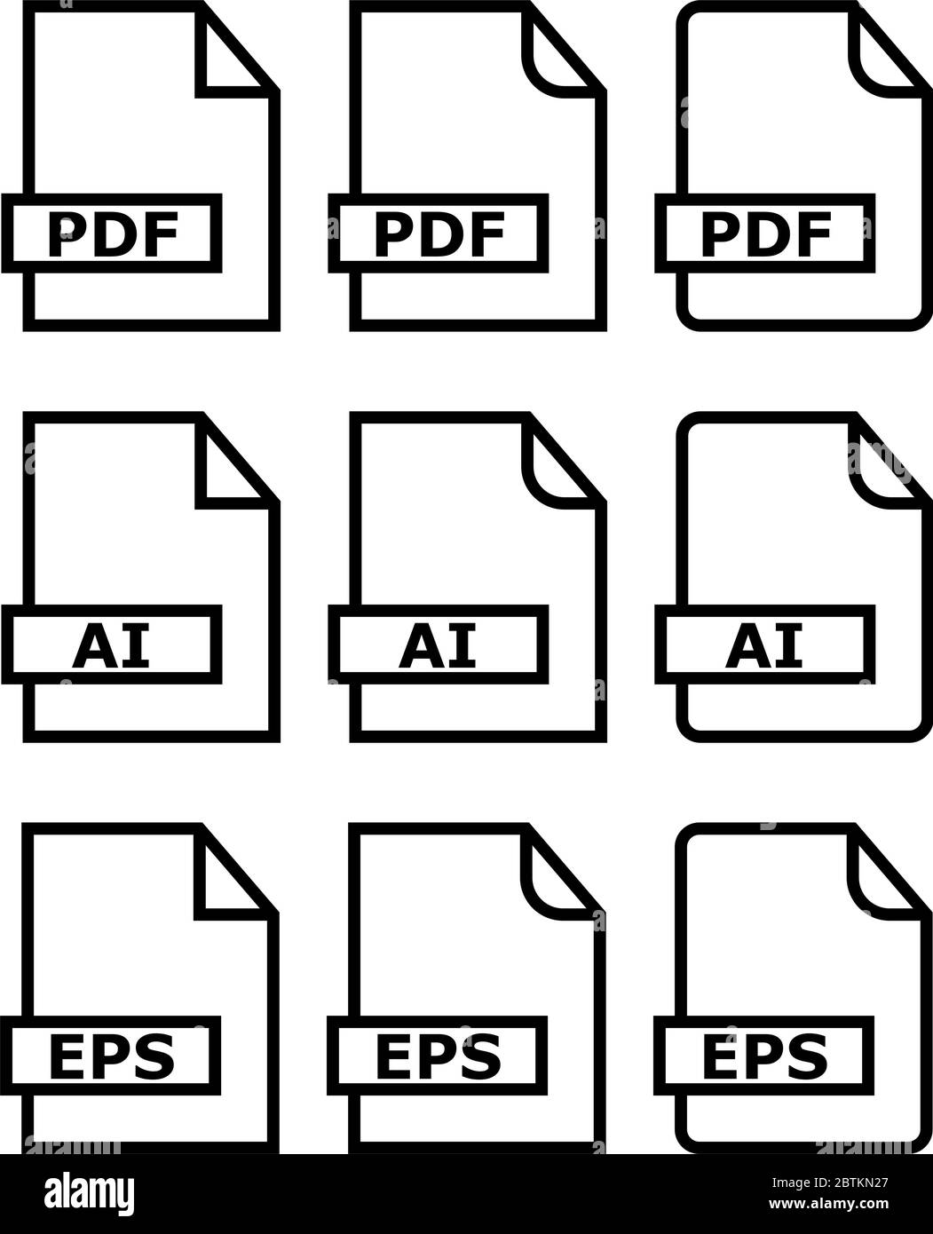 Icône de fichier PDF ai EPS symbole vecteur Illustration Illustration de Vecteur