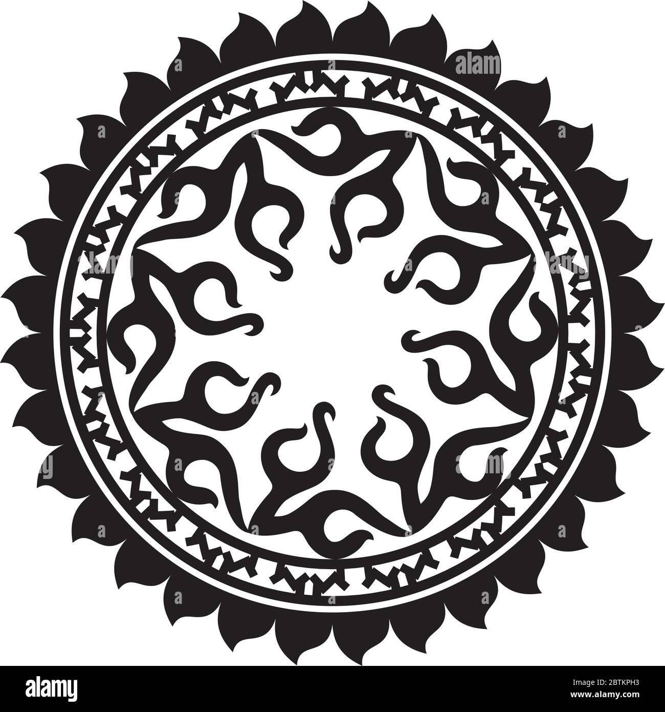Circulaire du tatouage tribal art vectoriel Illustration de Vecteur
