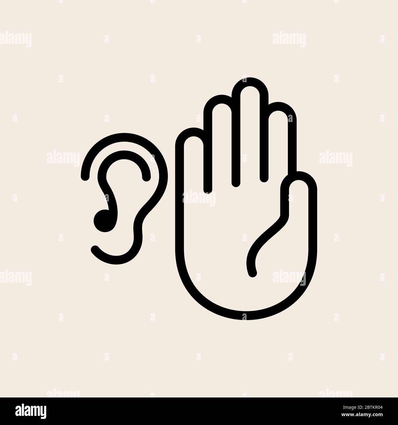 Illustration vectorielle de l'icône représentant une main d'écoute Illustration de Vecteur