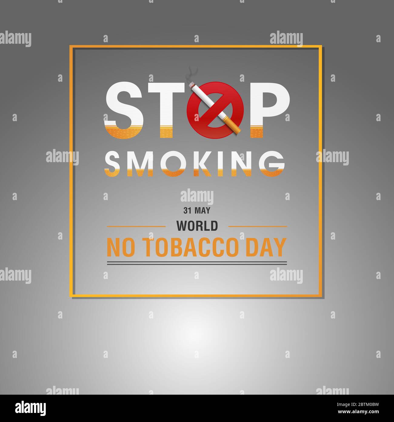Le concept du vecteur de la Journée mondiale du tabac Arrêter de fumer illustration avec la cigarette et quitter avant qu'il ne vous tue, dire non au tabac avec la cigarette. Illustration de Vecteur