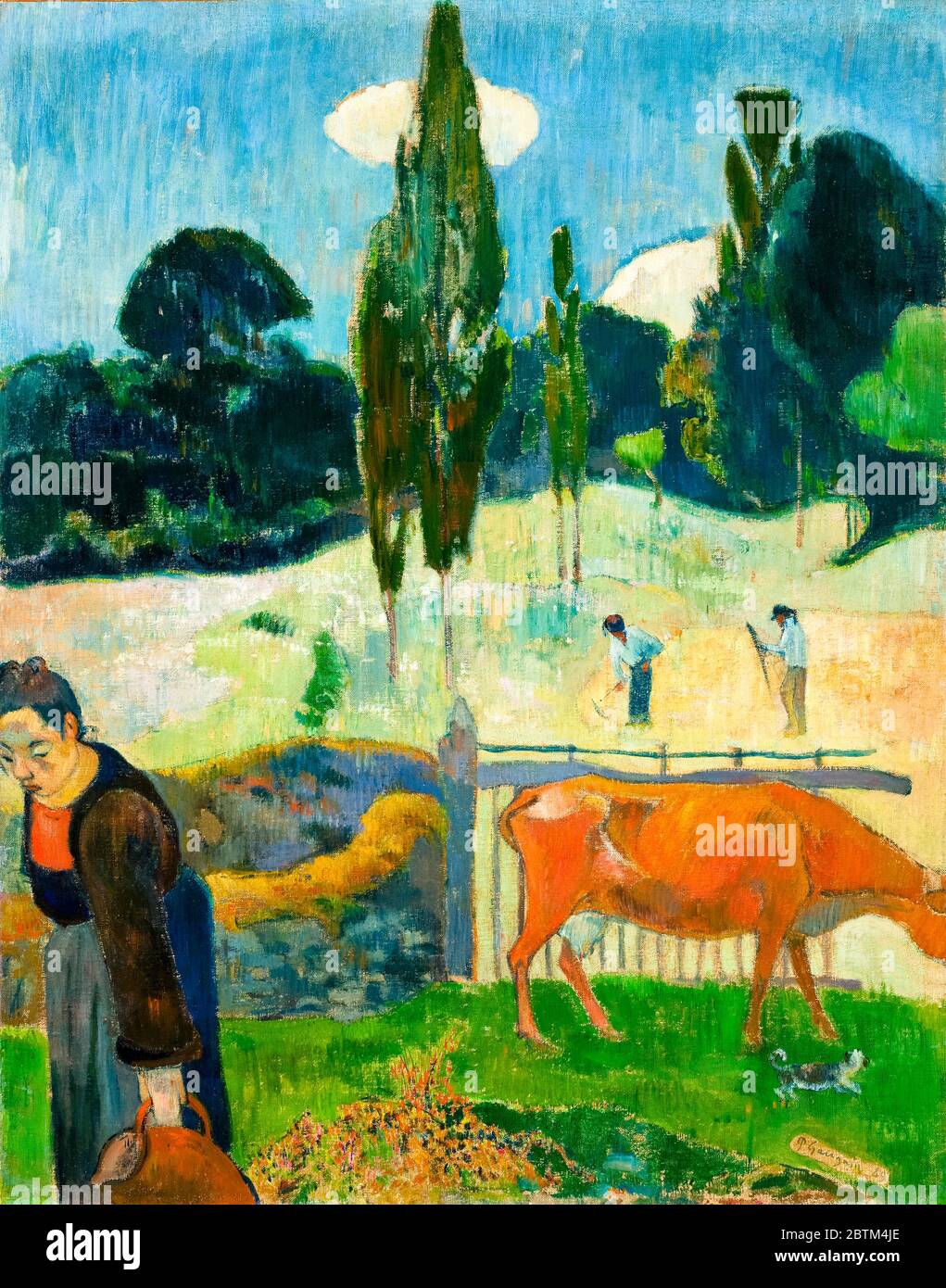 Paul Gauguin, la vache rouge, peinture, 1889 Banque D'Images