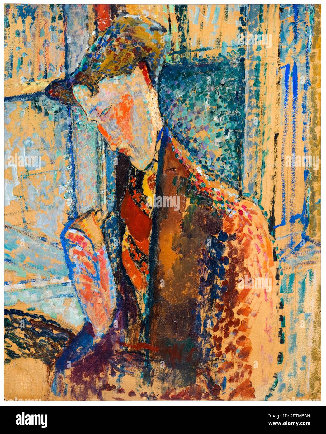 Amedeo Modigliani, Reverie (Etude pour le portrait de Frank Burty Haviland), portrait painting, 1914 Banque D'Images