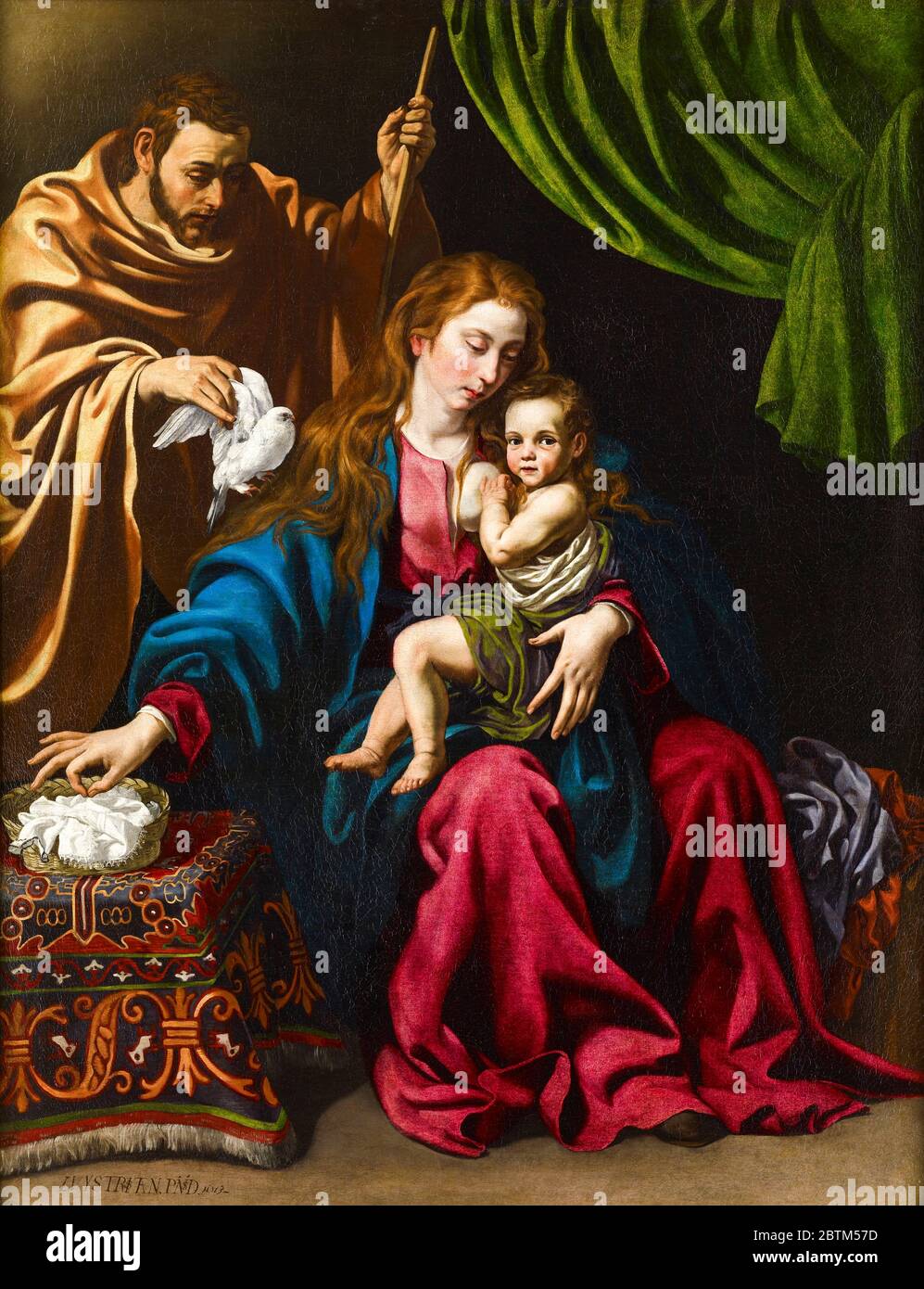 Luis Tristán, Sainte famille, peinture, 1613 Banque D'Images