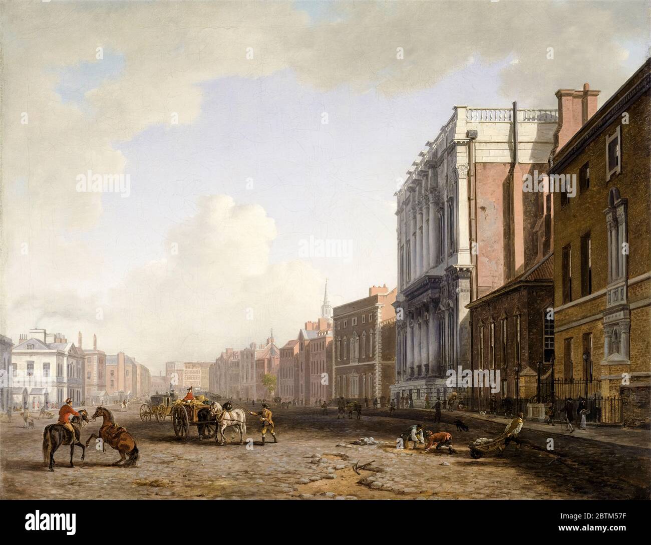 Whitehall, Londres, regarder le Nord-est, peinture de paysage par William Marlow, vers 1775 Banque D'Images