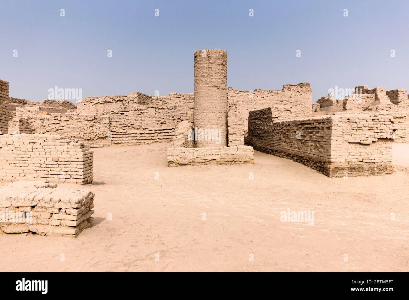Mohenjo daro, puits, région DK, site archéologique de la civilisation de la vallée de l'Indus, 2500 BCE, district de Larkana, province de Sindh, Pakistan, Asie du Sud, Asie Banque D'Images