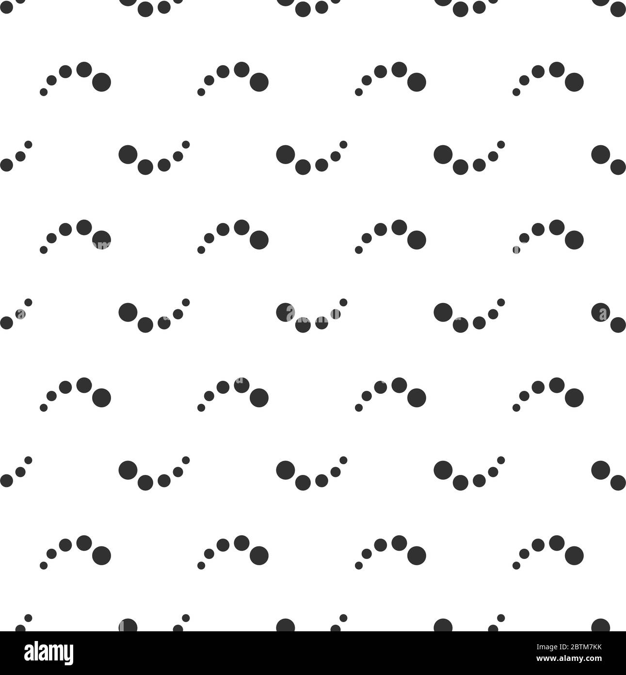 motif sans couture à motif en pointillés et éléments en forme de swoosh demi-ton. L'ornement peut être utilisé pour le papier cadeau d'emballage, les remplissages de motif, l'arrière-plan de page Web, les textures de surface et Illustration de Vecteur