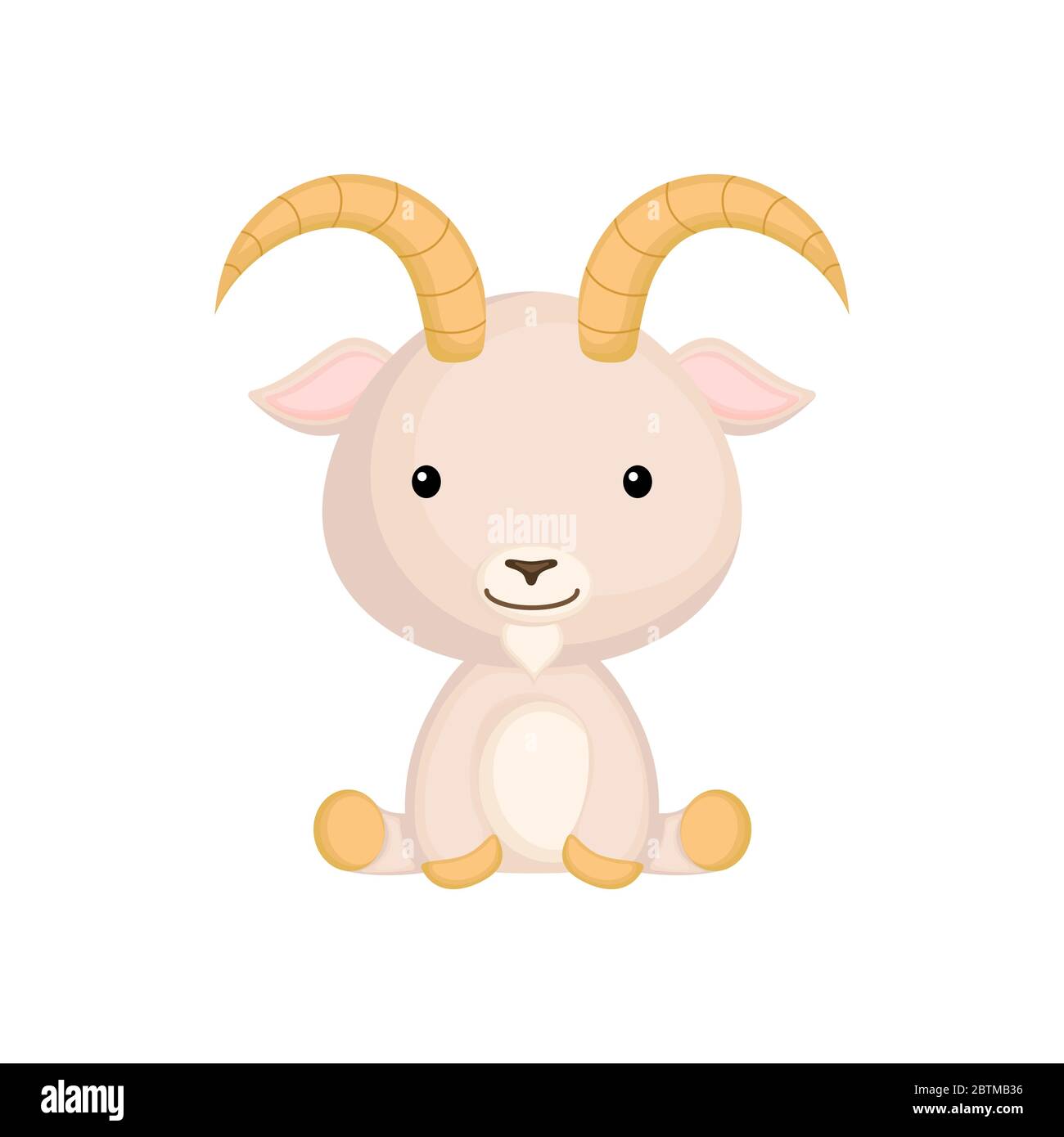 Mignon Drole De Bebe Chevre Assis Isole Sur Fond Blanc Personnage Animal Domestique Adorable Pour Le Dessin D Album Album Carte Et Invitation Image Vectorielle Stock Alamy