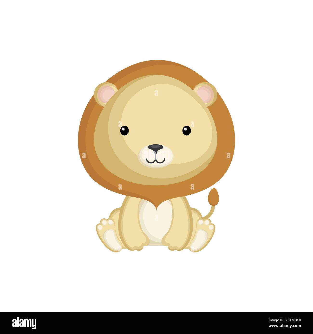 Mignon Drole Assis Bebe Lion Isole Sur Fond Blanc Personnage Animal Sauvage Africain Adorable Pour La Creation D Album Album Carte Et Invitation Image Vectorielle Stock Alamy