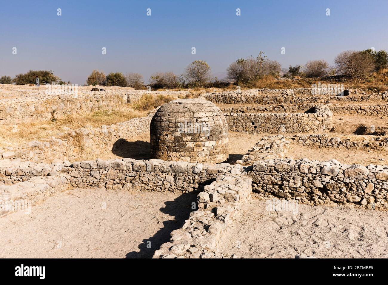 Ruines de Sircap dans la ville ancienne de Taxila, Stupa, Taxila, banlieue d'Islamabad, province du Punjab, Pakistan, Asie du Sud, Asie Banque D'Images