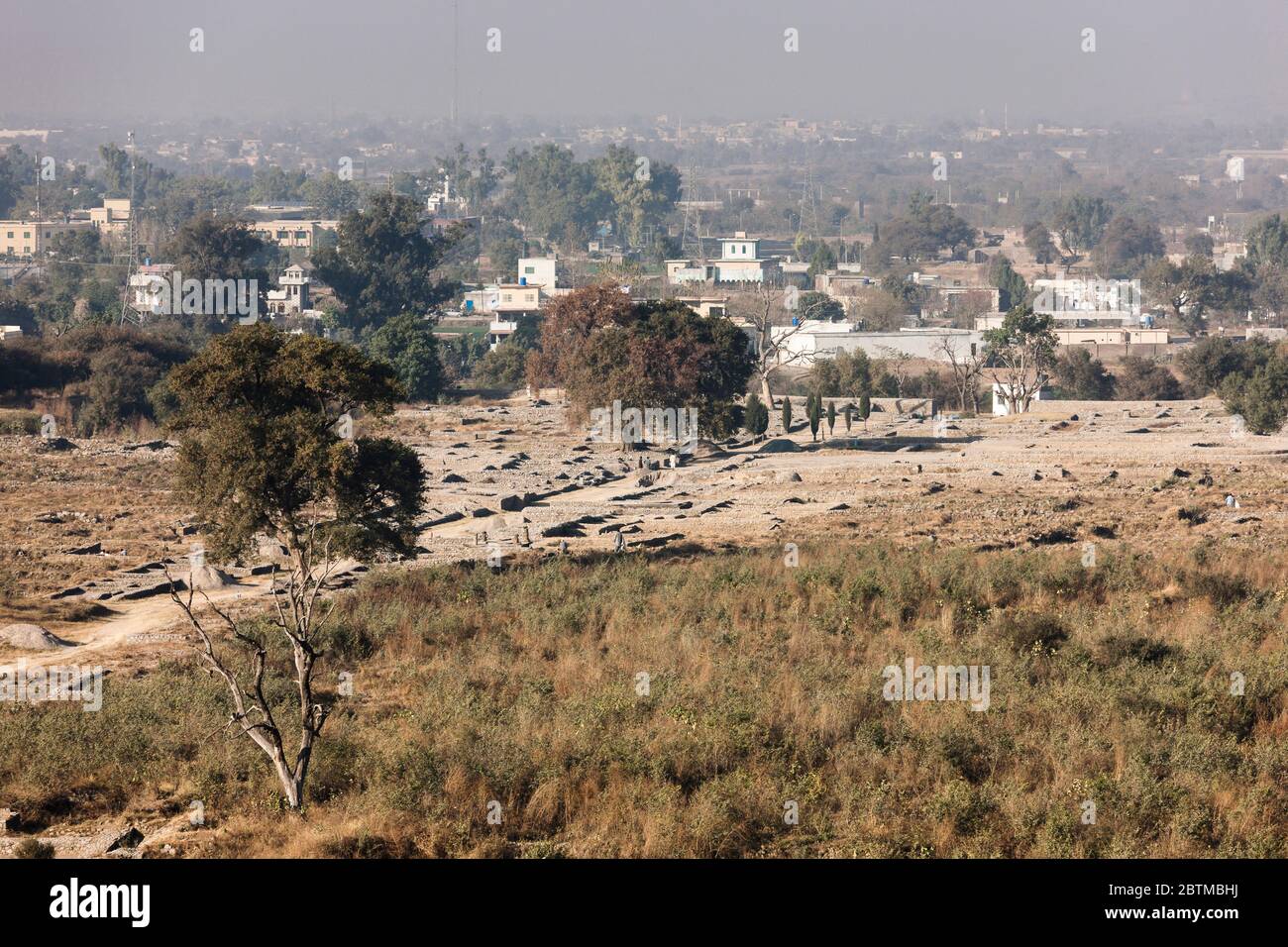 Ruines de Sircap dans la ville ancienne de Taxila, Eagle à double tête Stupa, Taxila, banlieue d'Islamabad, province du Punjab, Pakistan, Asie du Sud, Asie Banque D'Images
